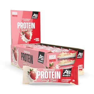 ALL STARS Protein Snack Bar Erdbeer 18 x 35g - Proteinreicher, kalorienarmer Trainingssnack mit zartem Schokoüberzug