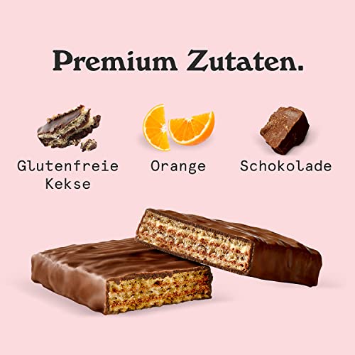 NICKS Riegel Schokolade Wafer – Glutenfreie Low Carb Waffeln für zuckerfreie Snacks, 165 Kalorien pro Riegel (24 x 35g)