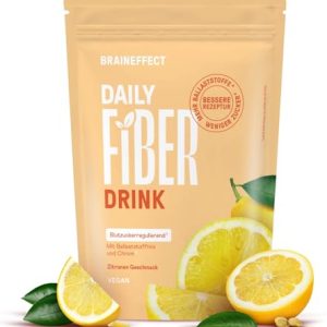 BRAINEFFECT DAILY FIBER - Ballaststoffgetränk für optimale Verdauung & Appetit - Zuckerfrei mit 9 Quellen & Vitaminen -