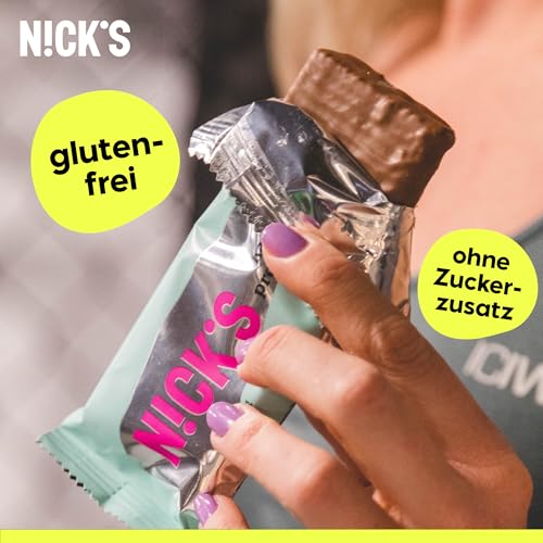 NICKS Riegel Schokolade Wafer – Glutenfreie Low Carb Waffeln für zuckerfreie Snacks, 165 Kalorien pro Riegel (24 x 35g)