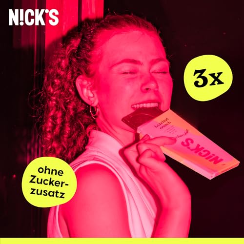 NICKS Milchschokolade Caramel Crunch – Zuckerfrei, Glutenfrei, Low Carb für gesunden Genuss zu Hause (3x75g)