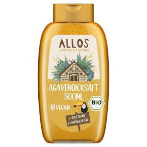 Allos Bio Agavendicksaft 500ml | Natürlicher Agavensirup als Zuckerersatz | Ideal für gesunde Ernährung