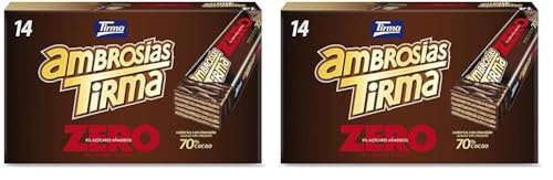 Tirma Waffeln dunkle Schokolade 70% Kakao | Zuckerfrei | Ideal für Keto & Diabetiker | 3 Stück Multipack