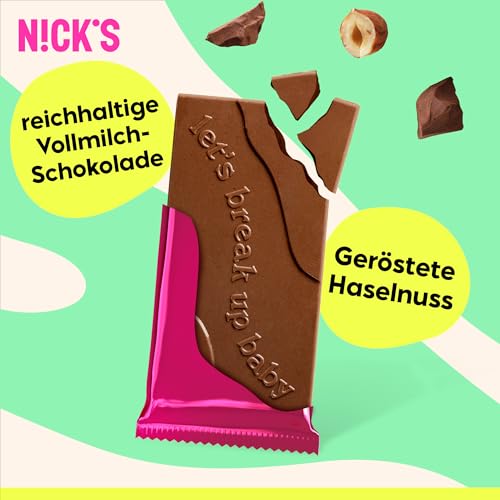 NICKS Milchschokolade Caramel Crunch – Zuckerfrei, Glutenfrei, Low Carb für gesunden Genuss zu Hause (3x75g)