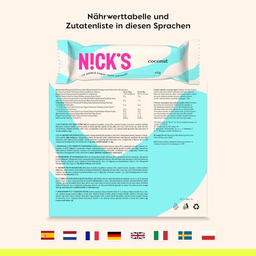 NICKS Keto Riegel Erdnüsse & Karamell - Schokoladensnack für Low Carb Genießer, glutenfrei, ideal für unterwegs (15x40g)