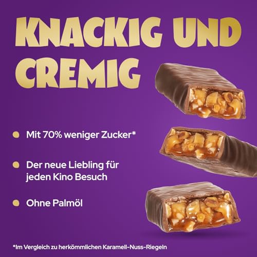ahead Haselnuss Karamell Schokoriegel | 12x 35g ohne Zuckerzusatz | Knusprige Low Carb Süßigkeit für diätbewusste Genuss