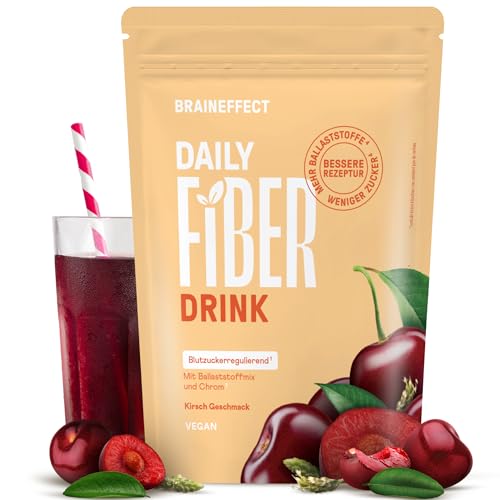 BRAINEFFECT DAILY FIBER - Ballaststoffgetränk für optimale Verdauung & Appetit - Zuckerfrei mit 9 Quellen & Vitaminen -