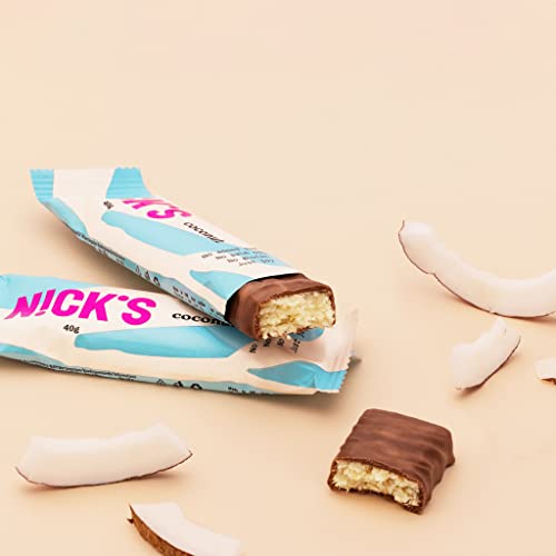 NICKS Keto Riegel Crunchy Caramel – Zuckerfreie Schokoladen-Mandel Snacks für Diabetiker & Low Carb Genuss (21x28g)