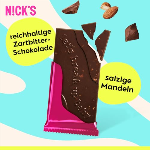 NICKS Milchschokolade Caramel Crunch – Zuckerfrei, Glutenfrei, Low Carb für gesunden Genuss zu Hause (3x75g)