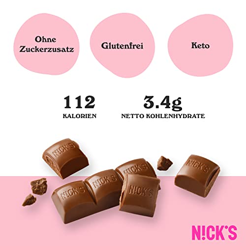 NICKS Keto Riegel Soft Toffee – Schokolade Karamell Snacks, 110 Kalorien, glutenfrei, perfekt für Low Carb Diät!