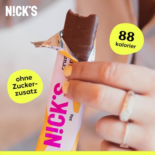 NICKS Keto Riegel Erdnüsse & Karamell - Schokoladensnack für Low Carb Genießer, glutenfrei, ideal für unterwegs (15x40g)