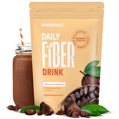 BRAINEFFECT DAILY FIBER - Ballaststoffgetränk für optimale Verdauung & Appetit - Zuckerfrei mit 9 Quellen & Vitaminen -