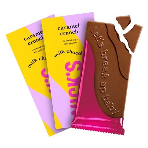 NICKS Milchschokolade Caramel Crunch – Zuckerfrei, Glutenfrei, Low Carb für gesunden Genuss zu Hause (3x75g)