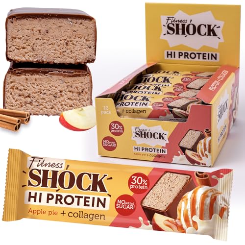FitnesSHOCK High Proteinriegel Set – 20g Proteingehalt, zuckerfrei, kalorienarm, Pistazien-Kuchen Geschmack, ideal für F