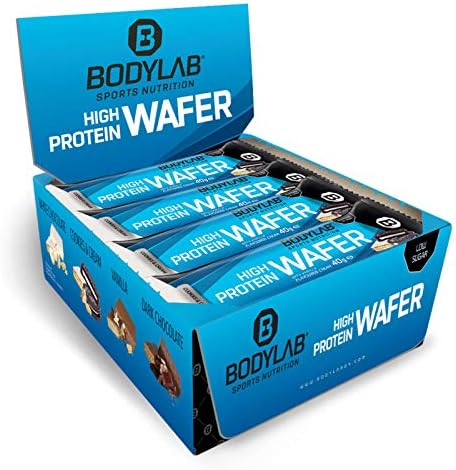 Bodylab24 High Protein Wafers 12x40g | Knuspriger Snack mit hohem Eiweißgehalt | Ideal für unterwegs