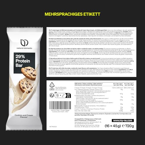 Natural Elements Proteinriegel Mix-Box – 13g Protein, Low Sugar Snacks – Vegetarisch & Palmölfrei – Ideal für Fitness un
