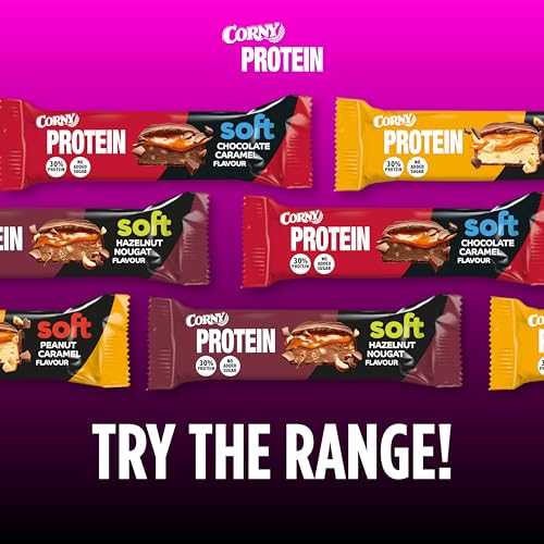 Corny Protein Riegel - Weiche Haselnuss-Nougat-Variante mit 30% Protein - Perfekt für Fitness und Snack zwischendurch!
