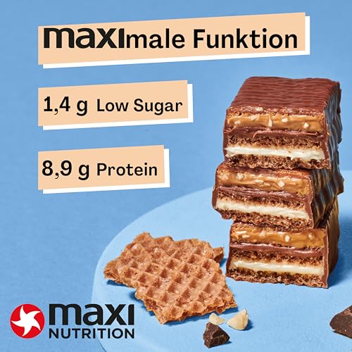 MaxiNutrition Protein Waffelriegel mit Milch & Kokosnuss - 22% Eiweiß, zuckerfrei, ideal für Sportler, 12er Pack