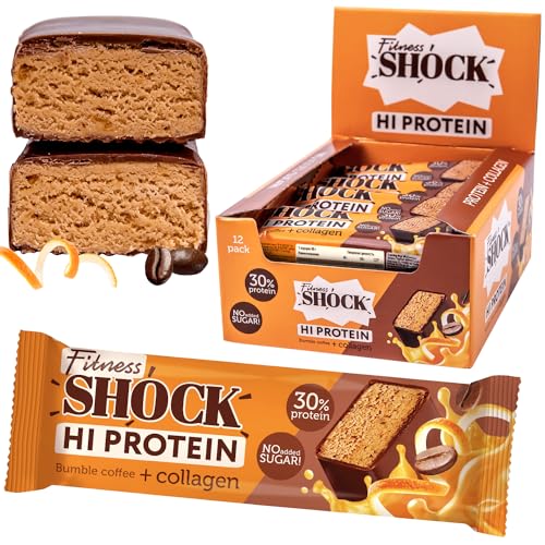 FitnesSHOCK High Proteinriegel Set – 20g Proteingehalt, zuckerfrei, kalorienarm, Pistazien-Kuchen Geschmack, ideal für F