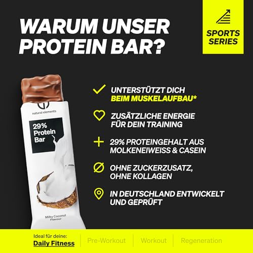 Natural Elements Proteinriegel Mix-Box – 13g Protein, Low Sugar Snacks – Vegetarisch & Palmölfrei – Ideal für Fitness un