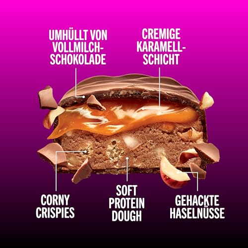 Corny Protein Riegel - Weiche Haselnuss-Nougat-Variante mit 30% Protein - Perfekt für Fitness und Snack zwischendurch!