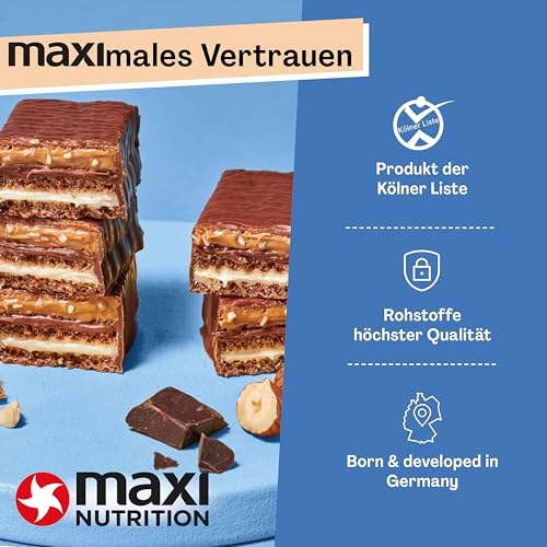 MaxiNutrition Protein Waffelriegel mit Milch & Kokosnuss - 22% Eiweiß, zuckerfrei, ideal für Sportler, 12er Pack