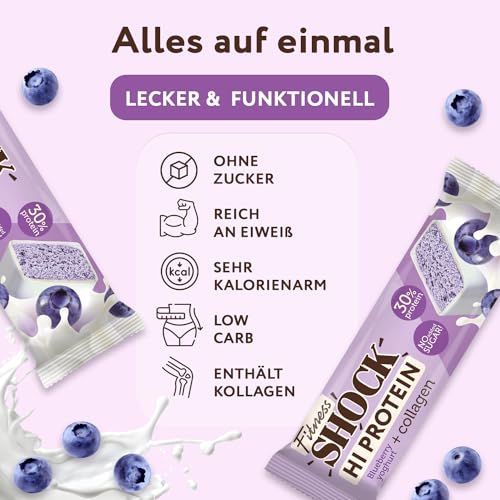 FitnesSHOCK High Proteinriegel Set – 20g Proteingehalt, zuckerfrei, kalorienarm, Pistazien-Kuchen Geschmack, ideal für F