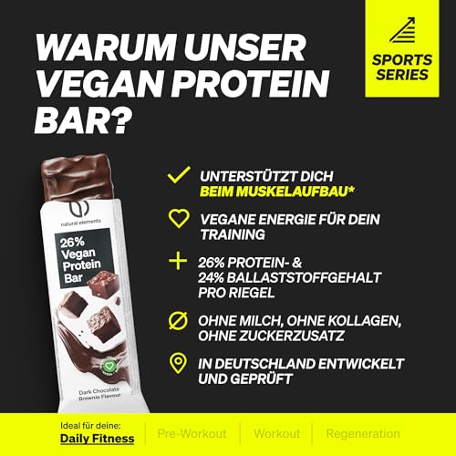 Natural Elements Proteinriegel Mix-Box – 13g Protein, Low Sugar Snacks – Vegetarisch & Palmölfrei – Ideal für Fitness un