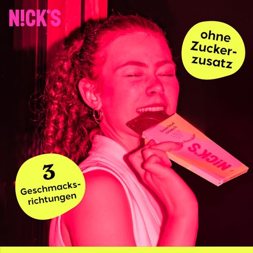 NICKS Milchschokolade Caramel Crunch – Zuckerfrei, Glutenfrei, Low Carb für gesunden Genuss zu Hause (3x75g)