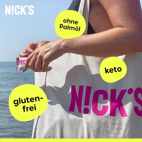 NICKS Keto Riegel Erdnüsse & Karamell - Schokoladensnack für Low Carb Genießer, glutenfrei, ideal für unterwegs (15x40g)