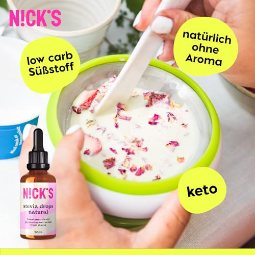 NICKS Stevia Flüssig Flavour Drops Karamell - Kalorienfreie Süßigkeit für Keto & Low Carb Genuss!