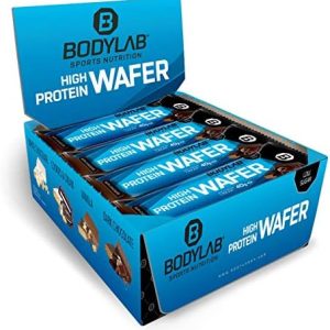 Bodylab24 High Protein Wafers 12x40g | Knuspriger Snack mit hohem Eiweißgehalt | Ideal für unterwegs
