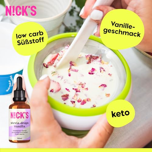 NICKS Stevia Flüssig Flavour Drops Karamell - Kalorienfreie Süßigkeit für Keto & Low Carb Genuss!