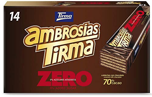 Tirma Waffeln dunkle Schokolade 70% Kakao | Zuckerfrei | Ideal für Keto & Diabetiker | 3 Stück Multipack