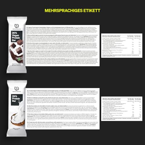 Natural Elements Proteinriegel Mix-Box – 13g Protein, Low Sugar Snacks – Vegetarisch & Palmölfrei – Ideal für Fitness un
