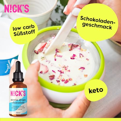 NICKS Stevia Flüssig Flavour Drops Karamell - Kalorienfreie Süßigkeit für Keto & Low Carb Genuss!
