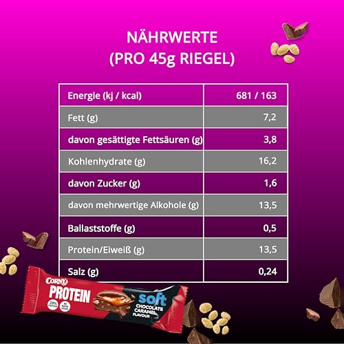 Corny Protein Riegel - Weiche Haselnuss-Nougat-Variante mit 30% Protein - Perfekt für Fitness und Snack zwischendurch!