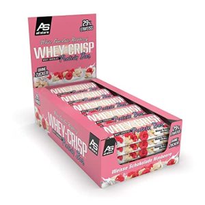 ALL STARS Whey Crisp Protein Riegel 25 x 50g - Weißer Schokolade Himbeere, 15g Eiweiß, perfekter Trainingssnack mit knus