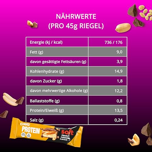 Corny Protein Riegel - Weiche Haselnuss-Nougat-Variante mit 30% Protein - Perfekt für Fitness und Snack zwischendurch!