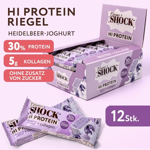 FitnesSHOCK High Proteinriegel Set – 20g Proteingehalt, zuckerfrei, kalorienarm, Pistazien-Kuchen Geschmack, ideal für F