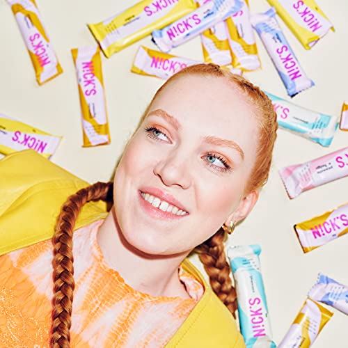 NICKS Keto Riegel Crunchy Caramel – Zuckerfreie Schokoladen-Mandel Snacks für Diabetiker & Low Carb Genuss (21x28g)