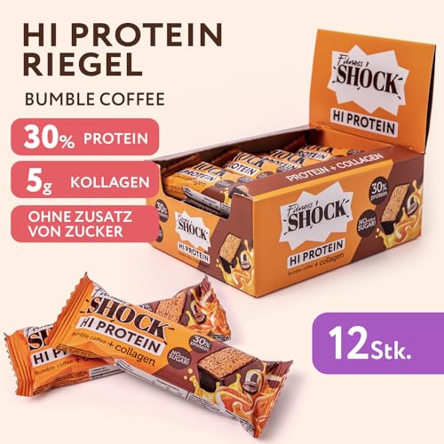 FitnesSHOCK High Proteinriegel Set – 20g Proteingehalt, zuckerfrei, kalorienarm, Pistazien-Kuchen Geschmack, ideal für F