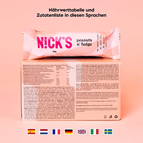 NICKS Keto Riegel Erdnüsse & Karamell - Schokoladensnack für Low Carb Genießer, glutenfrei, ideal für unterwegs (15x40g)