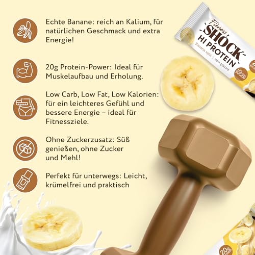 FitnesSHOCK High Proteinriegel Set – 20g Proteingehalt, zuckerfrei, kalorienarm, Pistazien-Kuchen Geschmack, ideal für F