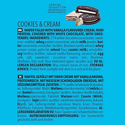 Bodylab24 High Protein Wafers 12x40g | Knuspriger Snack mit hohem Eiweißgehalt | Ideal für unterwegs