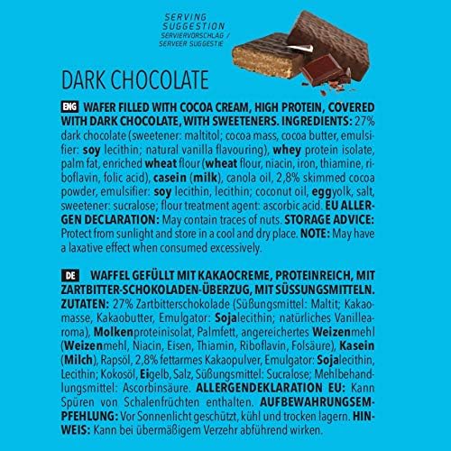 Bodylab24 High Protein Wafers 12x40g | Knuspriger Snack mit hohem Eiweißgehalt | Ideal für unterwegs